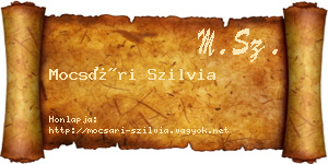Mocsári Szilvia névjegykártya