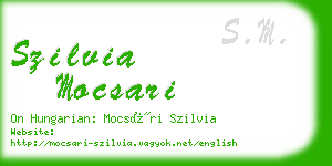 szilvia mocsari business card